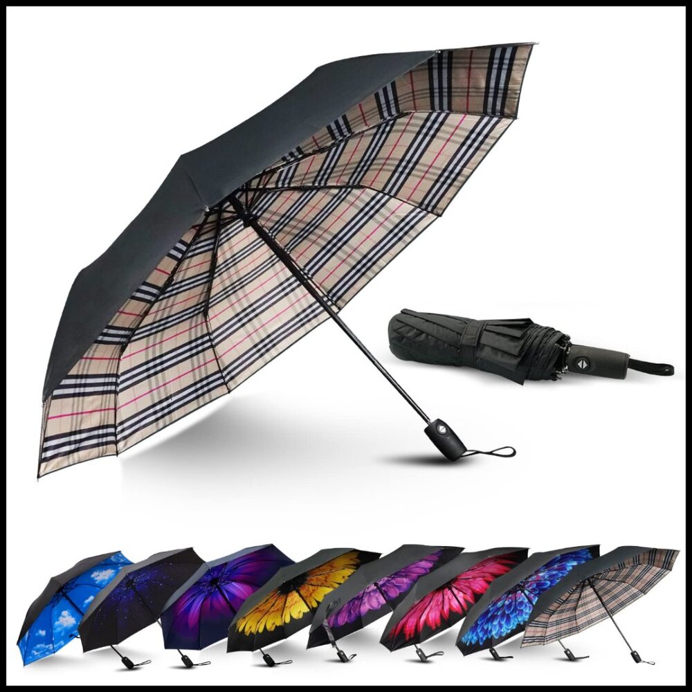Automatic Windproof Travel Umbrella Compact Light… - image 1